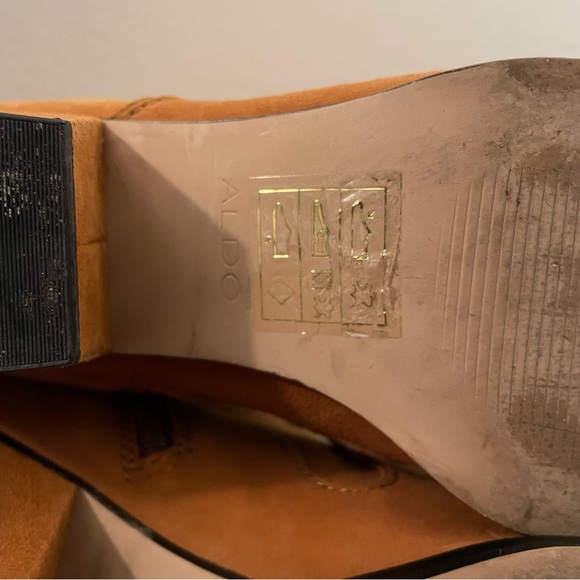 Aldo Suede Brown Boots Western Style Pointy Toes Size 8 - Picture 7 of 14